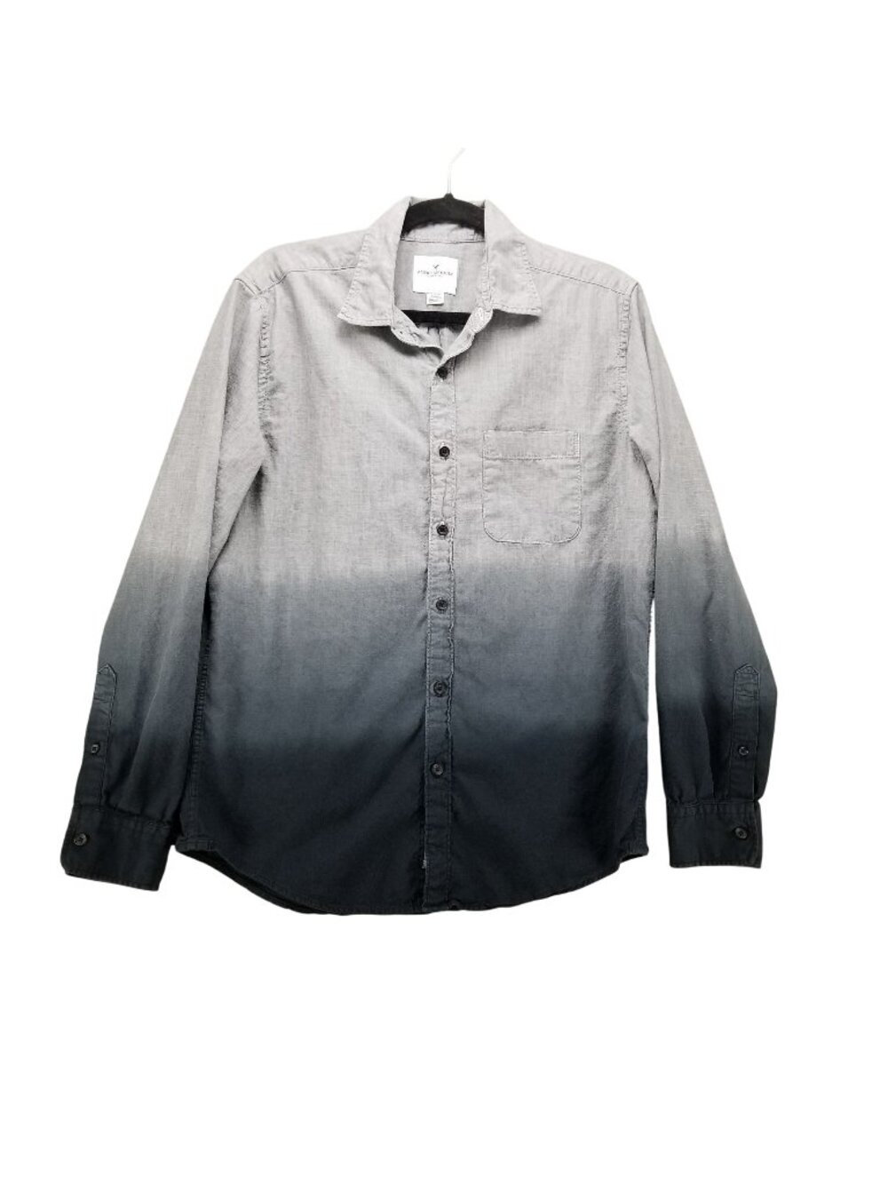 American Eagle Outfitters Shirt Mens Medium 100% Cotton Gray Black Ombre